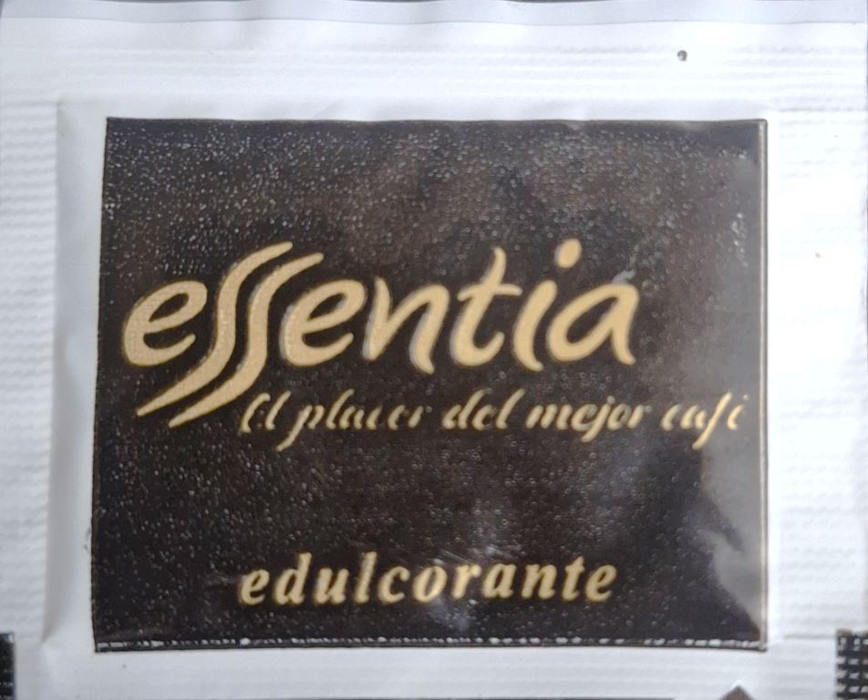 Sobres de edulcorantes de la marca de café ESSENTIA. Sobres de edulcorantes de la marca de café ESSENTIA.
