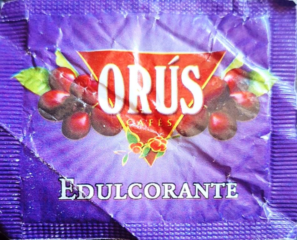 Sobres de edulcorantes de España de la marca de café ORUS. Sobres de edulcorantes de España de la marca de café ORUS.