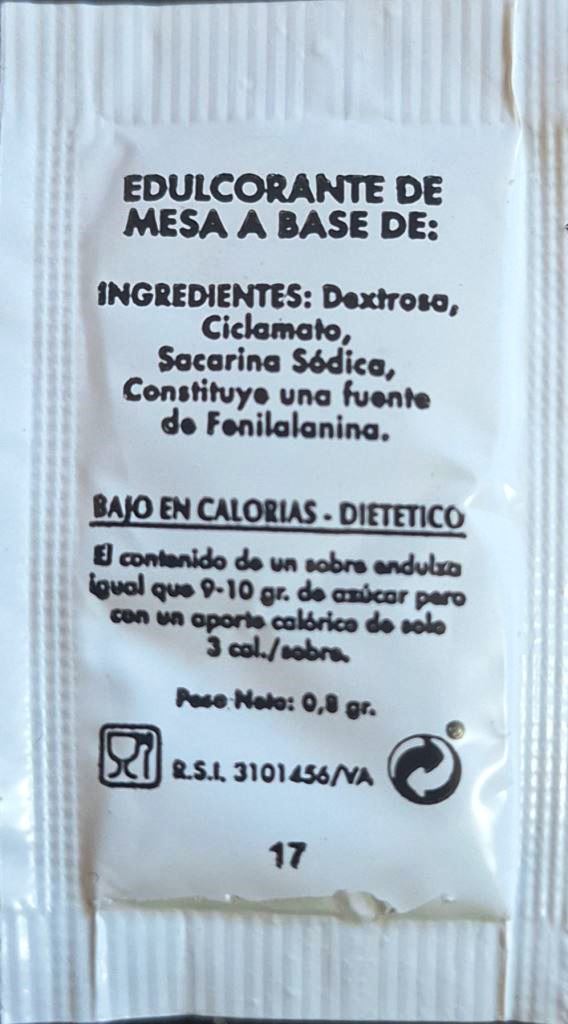 Sobres de edulcorantes de España de la marca de café TEMPLO. Sobres de edulcorantes de España de la marca de café TEMPLO.