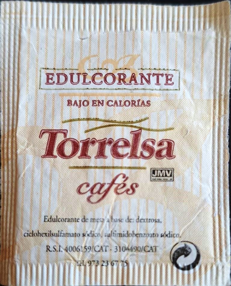 Sobres de edulcorantes de España de la marca de café TORRELSA. Sobres de edulcorantes de España de la marca de café TORRELSA.