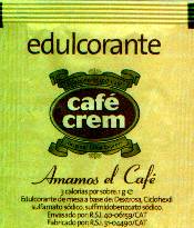 Sobres de edulcorantes de la marca de café CREM. Sobres de edulcorantes de la marca de café CREM.