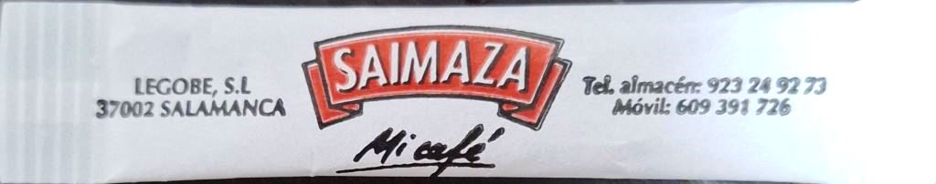 Sobres de edulcorantes de España de la marca de café SAIMAZA. Sobres de edulcorantes de España de la marca de café SAIMAZA.