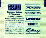 Ma collection personnelle de Sachets d'édulcorant de la marque d'édulcorant CARTE BLANCHE de France. Ma collection personnelle de Sachets d'édulcorant de la marque d'édulcorant CARTE BLANCHE de France.