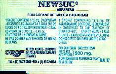 Ma collection personnelle de Sachets d'édulcorant de la marque d'édulcorant NEW SUC de France. Ma collection personnelle de Sachets d'édulcorant de la marque d'édulcorant NEW SUC de France.