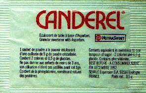 Ma collection personnelle de Sachets d'édulcorant de la marque d'édulcorant CANDEREL de France. Ma collection personnelle de Sachets d'édulcorant de la marque d'édulcorant CANDEREL de France.