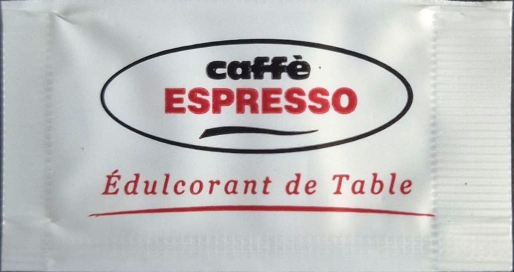 Sachets d'édulcorant de la marque de café ESPRESSO de France. Sachets d'édulcorant de la marque de café ESPRESSO de France.