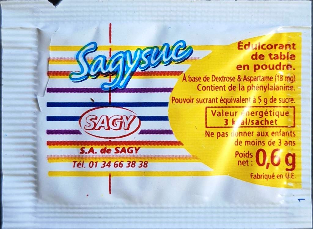 Ma collection personnelle de Sachets d'édulcorant de la marque d'édulcorant SAGYSUC de France. Ma collection personnelle de Sachets d'édulcorant de la marque d'édulcorant SAGYSUC de France.