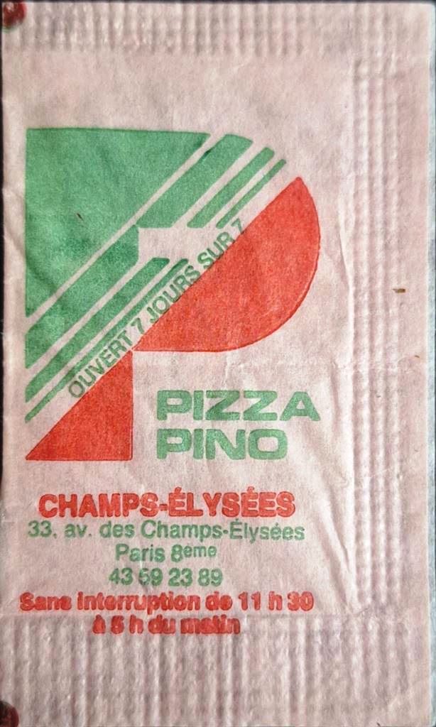 . Sachets d'édulcorant CHR du PIZZA PINO de France.