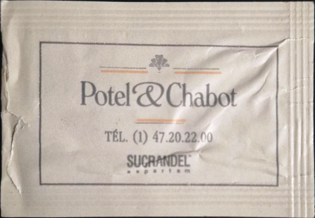 . Sachets d'édulcorant CHR du PORTEL & CHABOT de France.