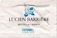 . Sachets d'édulcorant de l'hôtel LUCIEN BARRIERE de France.