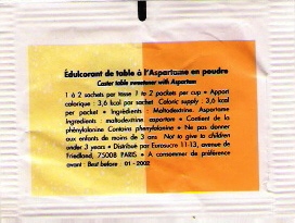Ma collection personnelle de Sachets d'édulcorant de la marque d'édulcorant CARTE BLANCHE de France. Ma collection personnelle de Sachets d'édulcorant de la marque d'édulcorant CARTE BLANCHE de France.