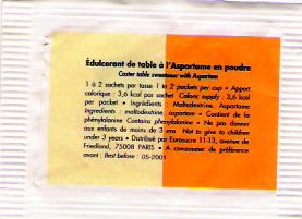 Ma collection personnelle de Sachets d'édulcorant de la marque d'édulcorant CARTE BLANCHE de France. Ma collection personnelle de Sachets d'édulcorant de la marque d'édulcorant CARTE BLANCHE de France.