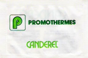 . Sachets d'édulcorant de l'hôtel PROMOTHERMES de France.