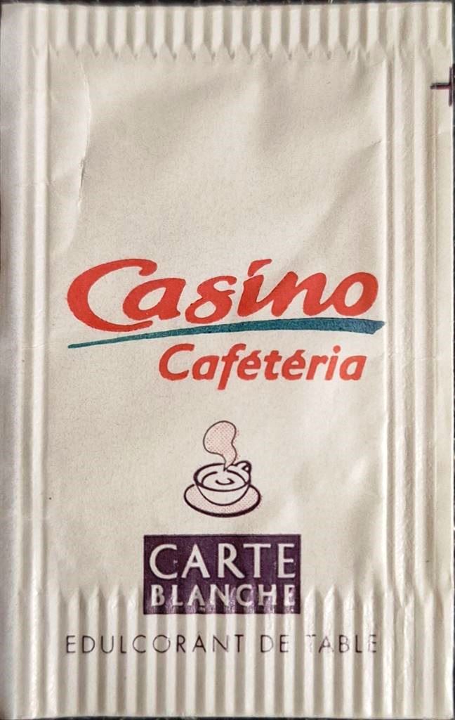 Ma collection personnelle de sachets d'édulcorant provenant du CASINO CAFETERIA en France Ma collection personnelle de sachets d'édulcorant provenant du CASINO CAFETERIA en France