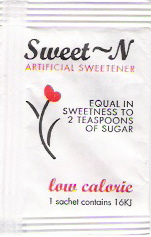 My personal stash of sweetener sachets from Kiwi sweetener brands.